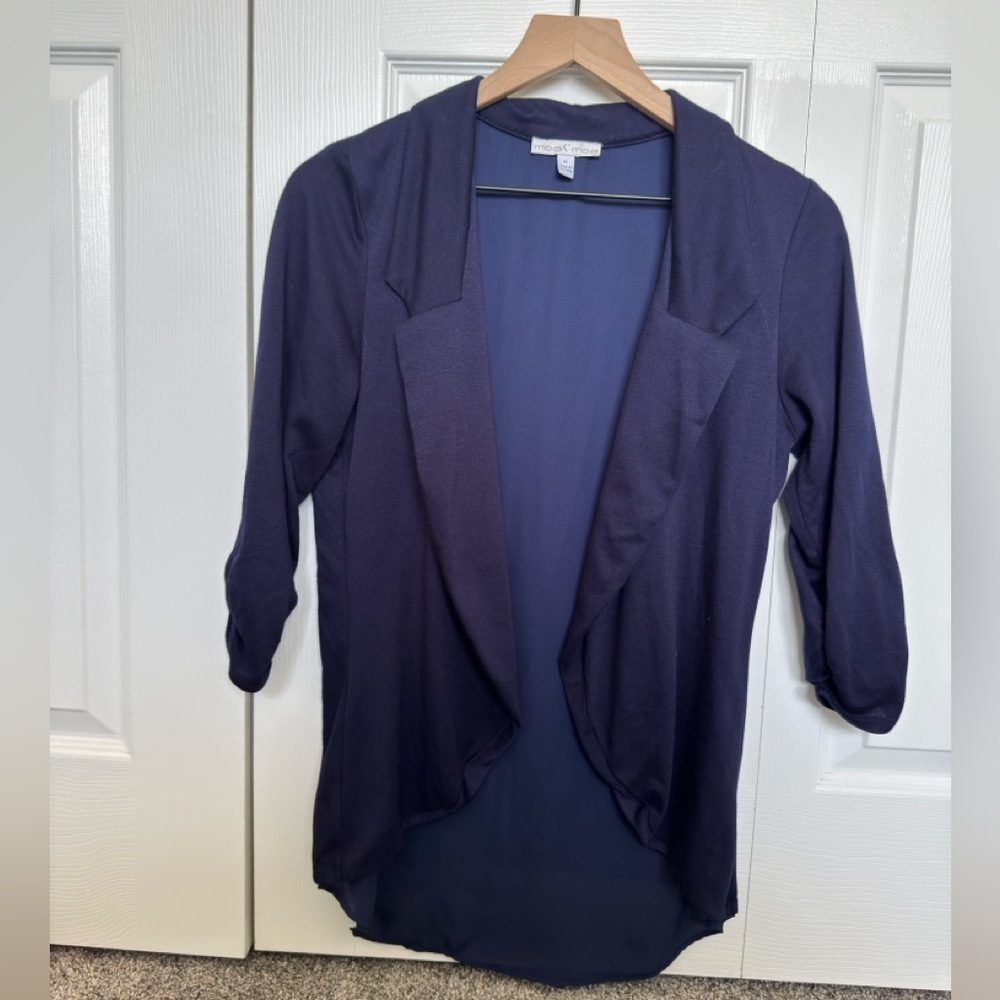 Moa Moa split back sweater‎ blazer medium navy